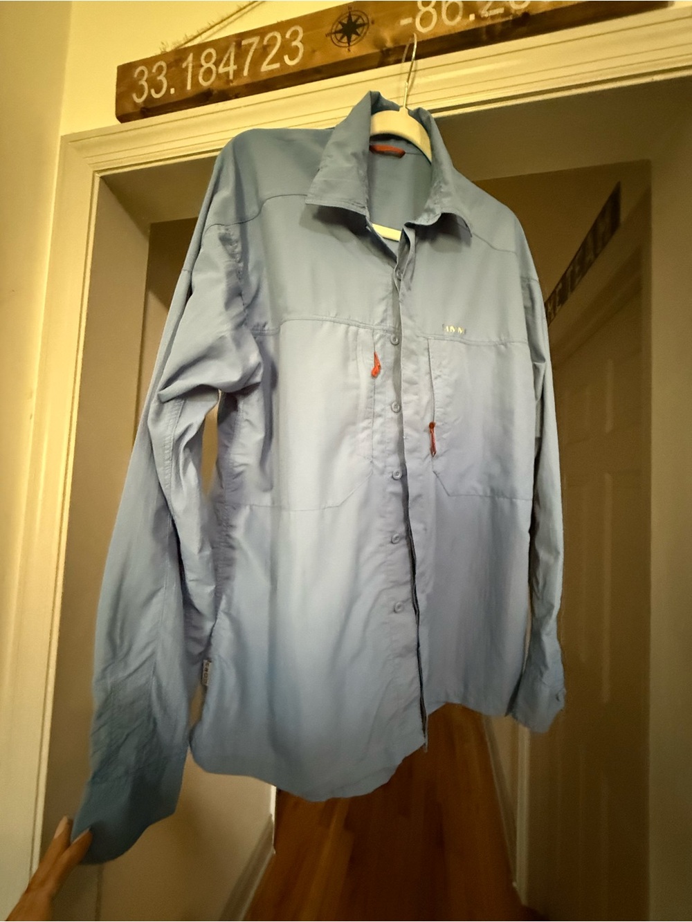 Simms Light Blue Men's Lightweight Button-Up Shirt Jacket